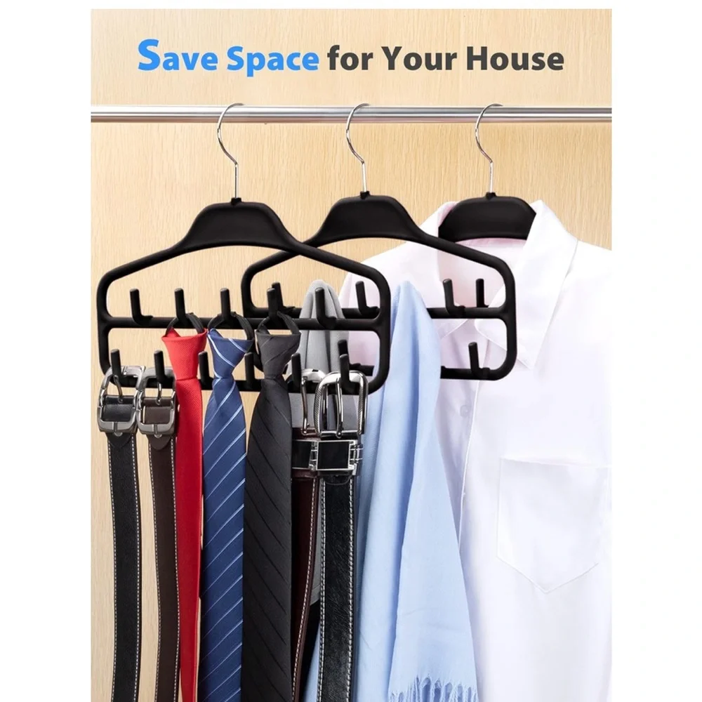 Black Multi-Purpose Hangers for belts, ties, accessories, etc. Set of Two